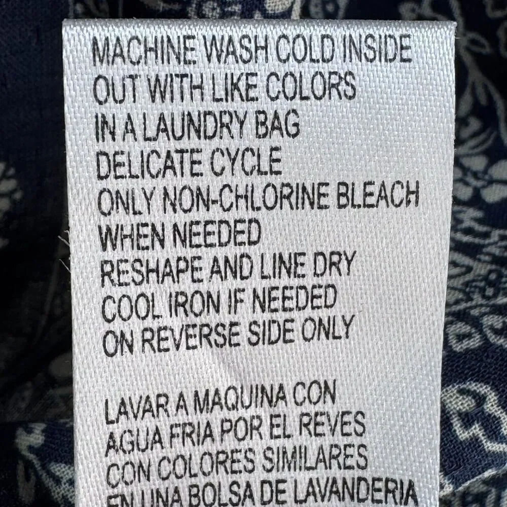 Democracy Top Patchwork Paisley Print Women Sze 1X Blue 3/4 Sleeve Blouse Boho - Picture 8 of 10